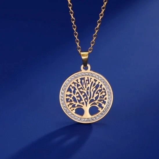 Collier Arbre De Vie Doré | Harmonie Naturelle