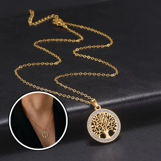 Collier Arbre De Vie Doré | Harmonie Naturelle