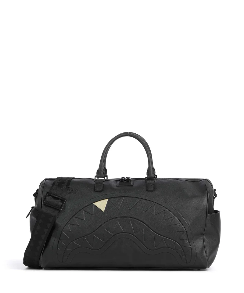 Sprayground Blacked Out Embossed Gold Tooth Sac week-end black