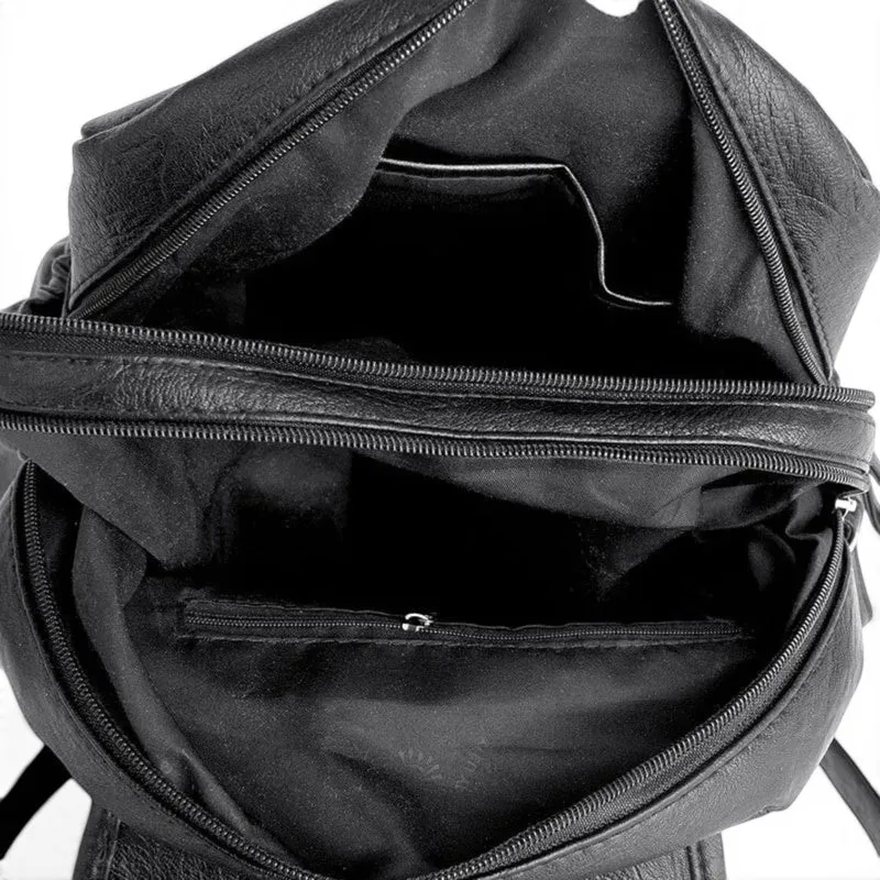 Sac à Dos Cuir Vintage Multi Poches
