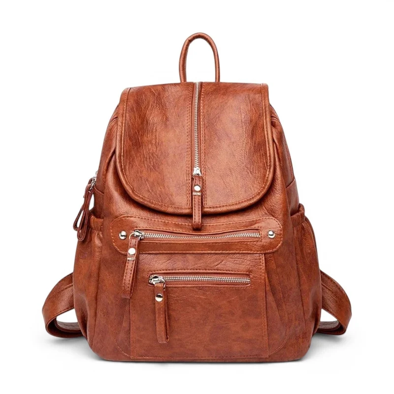 Sac à Dos Cuir Vintage Multi Poches