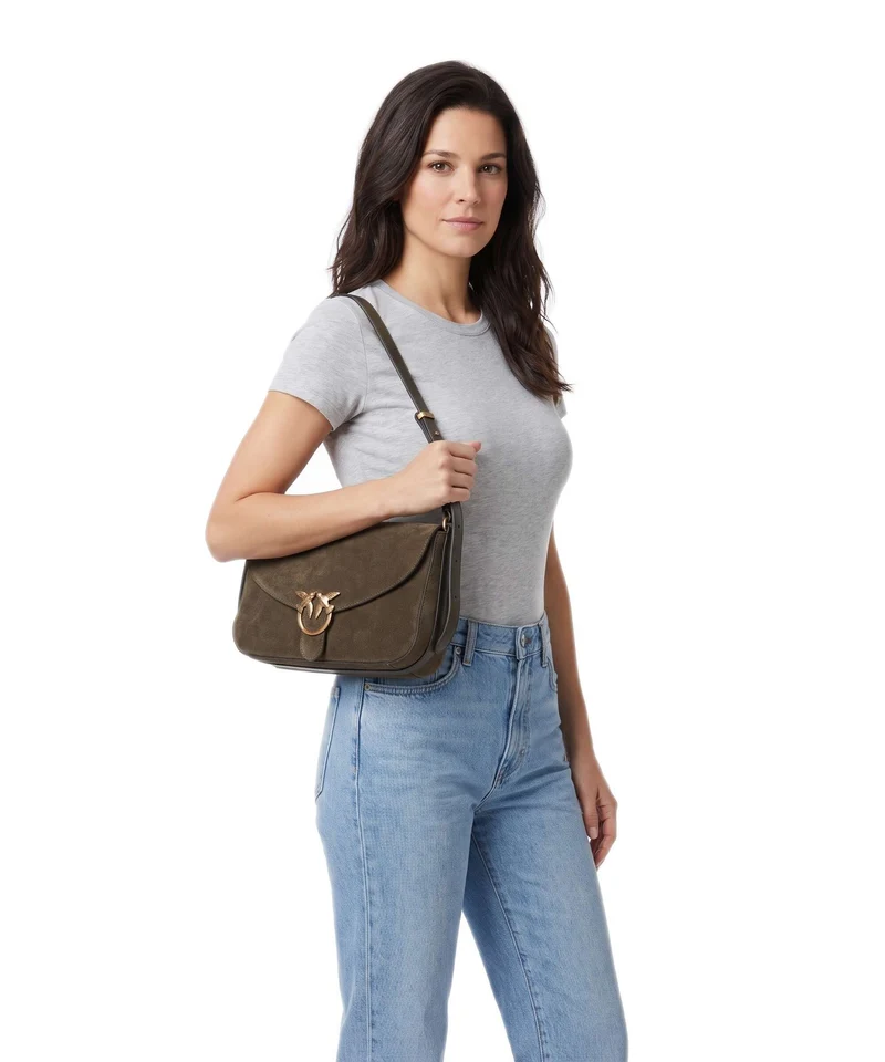 Pinko Love Classic Sac porté épaule militar green/gold
