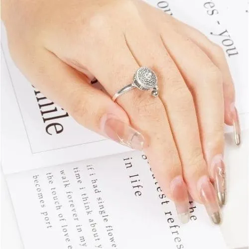 Bague d'Anxiété Rotative Pour Femme Bouddhiste