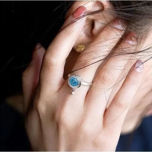 Bague d'Anxiété Rotative Pour Femme Bouddhiste