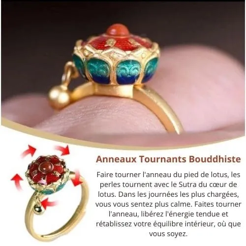 Bague d'Anxiété Rotative Pour Femme Bouddhiste
