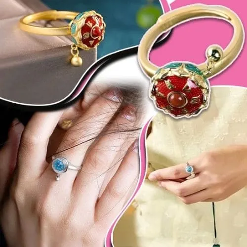 Bague d'Anxiété Rotative Pour Femme Bouddhiste
