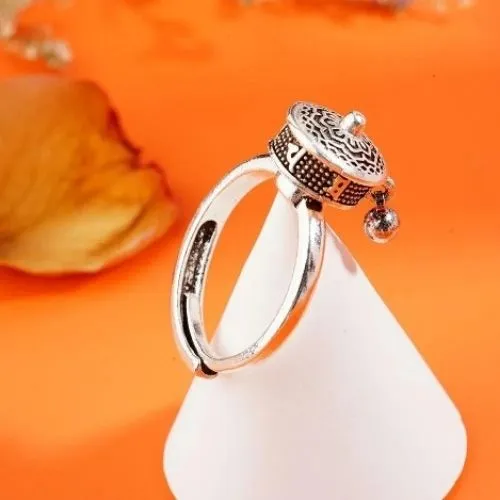 Bague d'Anxiété Rotative Pour Femme Bouddhiste