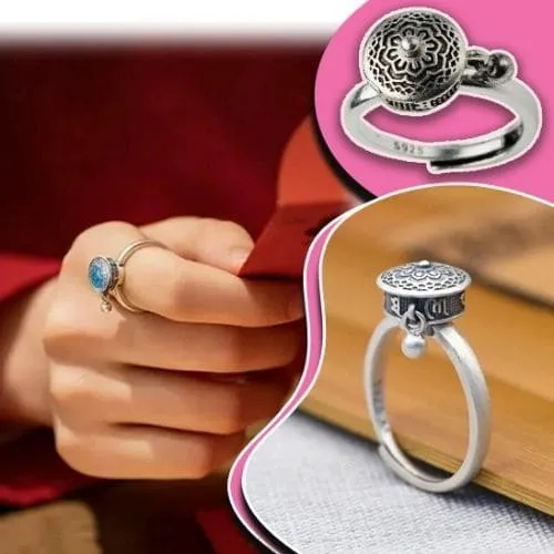 Bague d'Anxiété Rotative Pour Femme Bouddhiste
