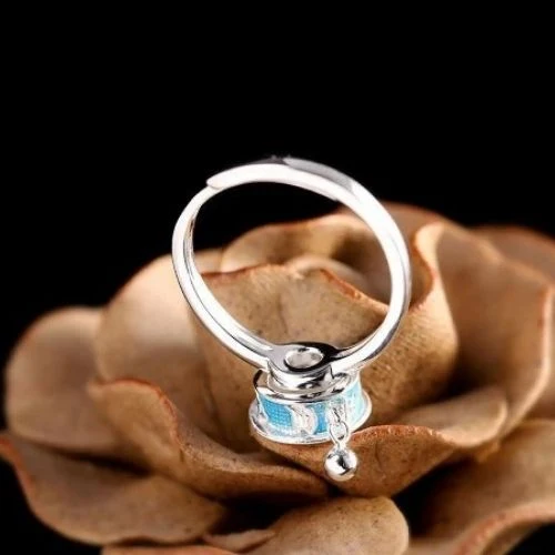 Bague d'Anxiété Rotative Pour Femme Bouddhiste