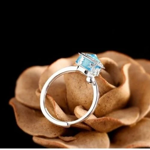 Bague d'Anxiété Rotative Pour Femme Bouddhiste