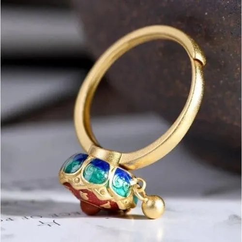 Bague d'Anxiété Rotative Pour Femme Bouddhiste