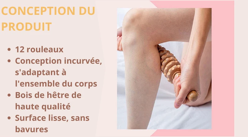 Rouleau de massage en bois anti cellulite | WoodyRol™