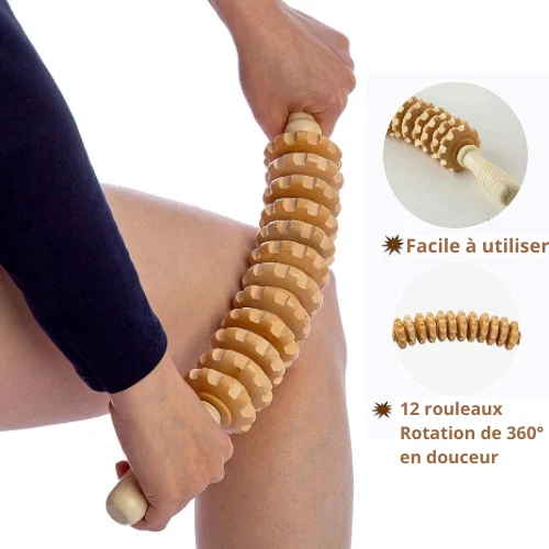 Rouleau de massage en bois anti cellulite | WoodyRol™
