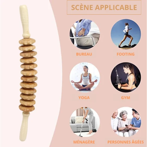 Rouleau de massage en bois anti cellulite | WoodyRol™