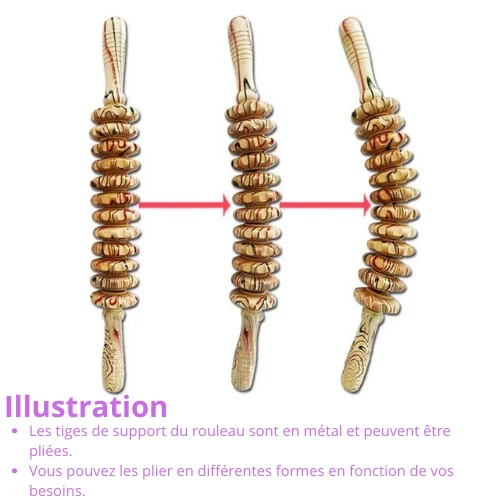 Rouleau de massage en bois anti cellulite | WoodyRol™
