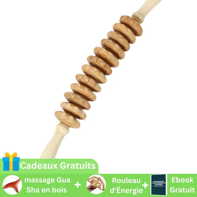 Rouleau de massage en bois anti cellulite | WoodyRol™