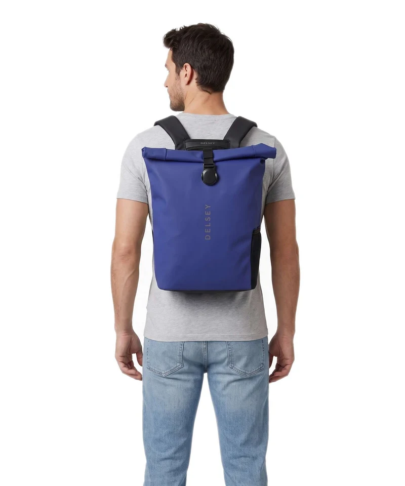 Delsey Paris Turenne Soft Sac à dos roll-top electric blue
