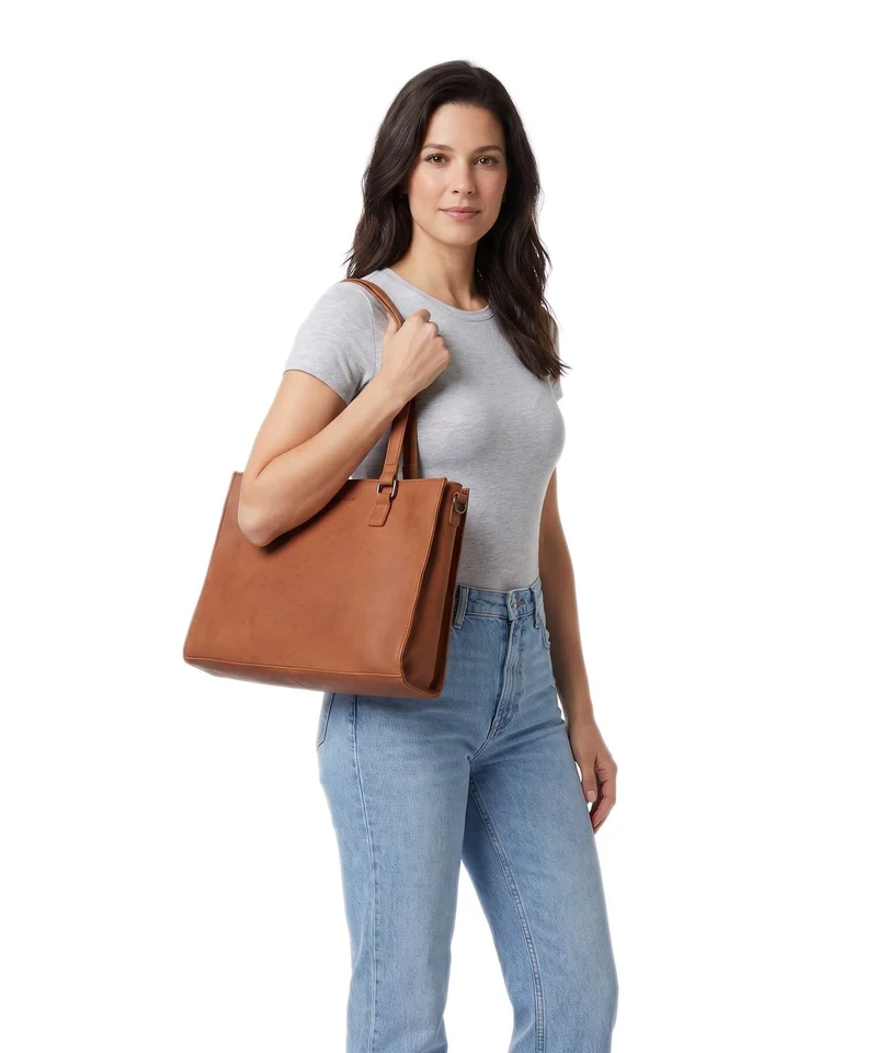 The Chesterfield Brand Wax Pull Up Cow Ellsworth Cabas cognac