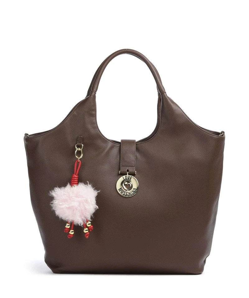 Love Moschino Bouncing Heart Cabas cioccolato