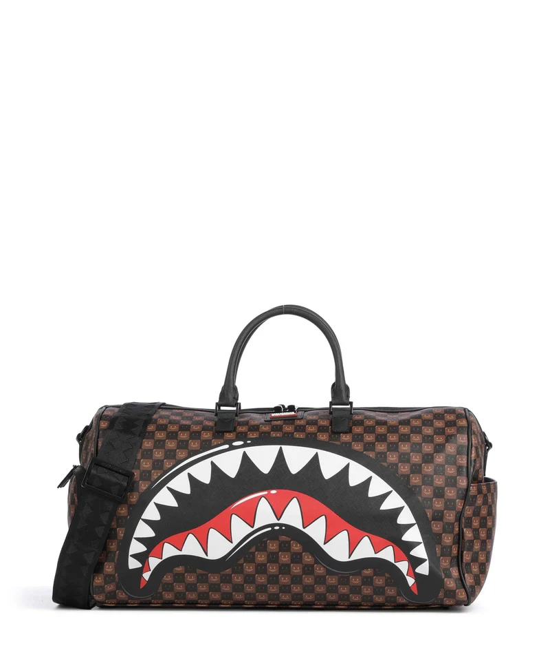 Sprayground Sharks In Paris Wtf Bubble Brown Check Sac week-end brown
