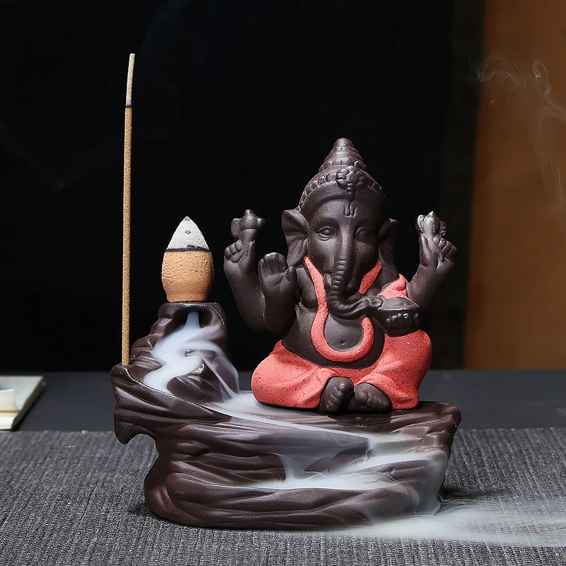 porte encens Ganesh à reflux en céramique | Ganeshay™
