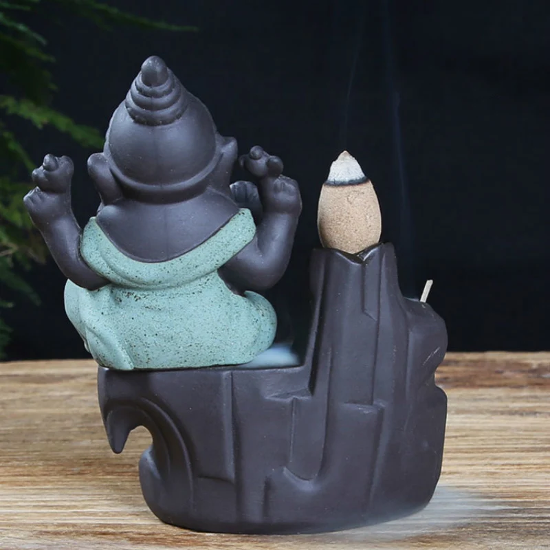 porte encens Ganesh à reflux en céramique | Ganeshay™