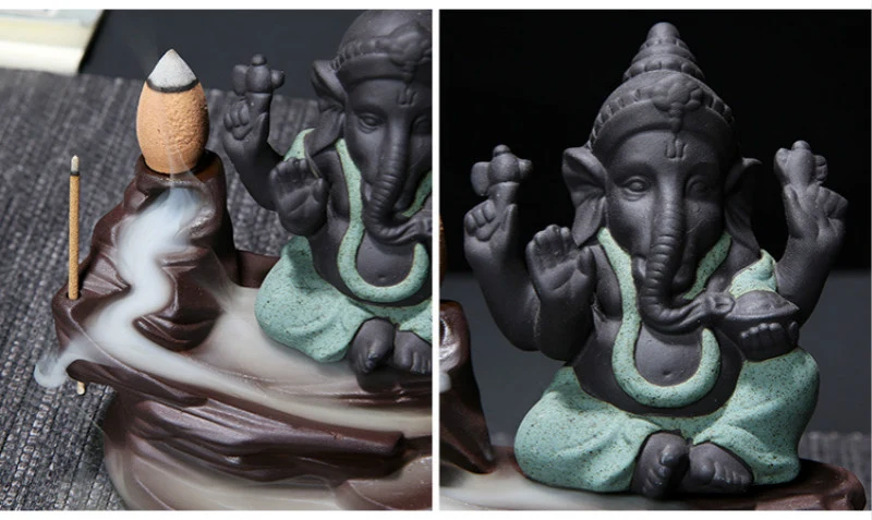 porte encens Ganesh à reflux en céramique | Ganeshay™