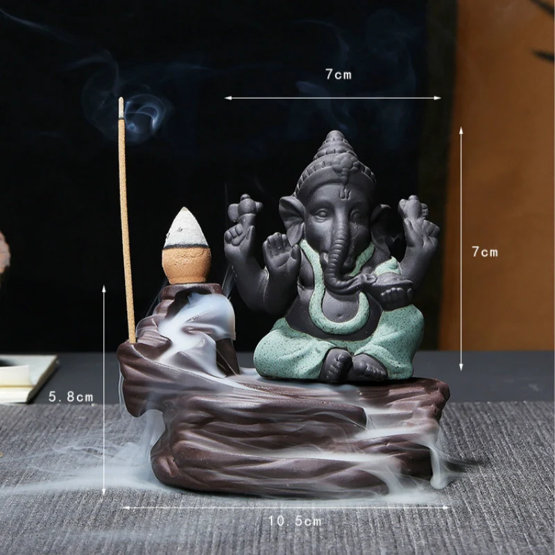 porte encens Ganesh à reflux en céramique | Ganeshay™