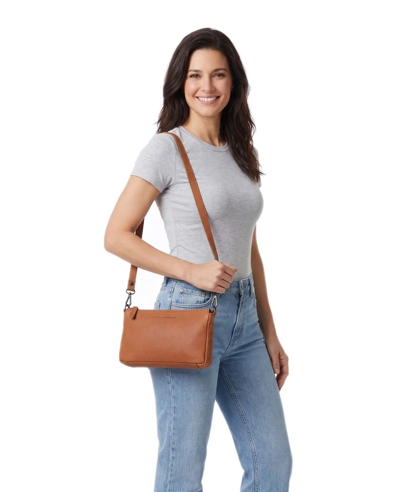 The Chesterfield Brand Wax Pull Up Cow Orinoco Sac porté épaule cognac