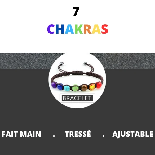 Bracelet 7 chakras vraies pierres perlé Reiki | Sweimi™