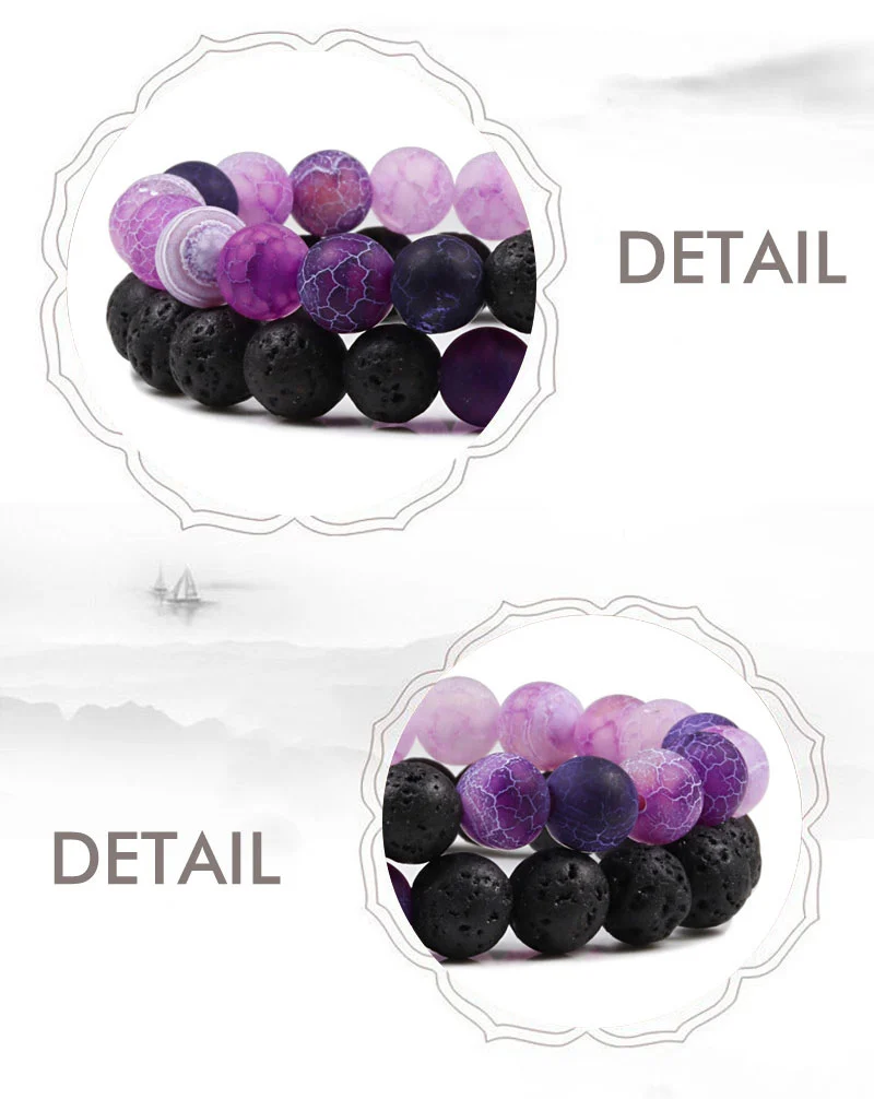 Bracelet pierre de lave, perlé en pierres naturelles | Leivi™