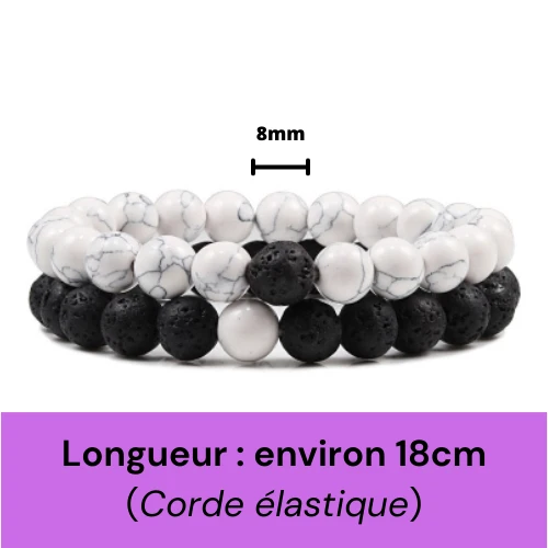 Bracelet pierre de lave, perlé en pierres naturelles | Leivi™