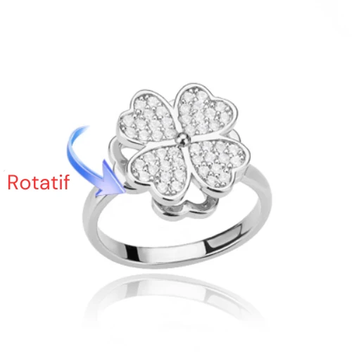 Bague anti stress femme avec trèfles rotatifs | anno™