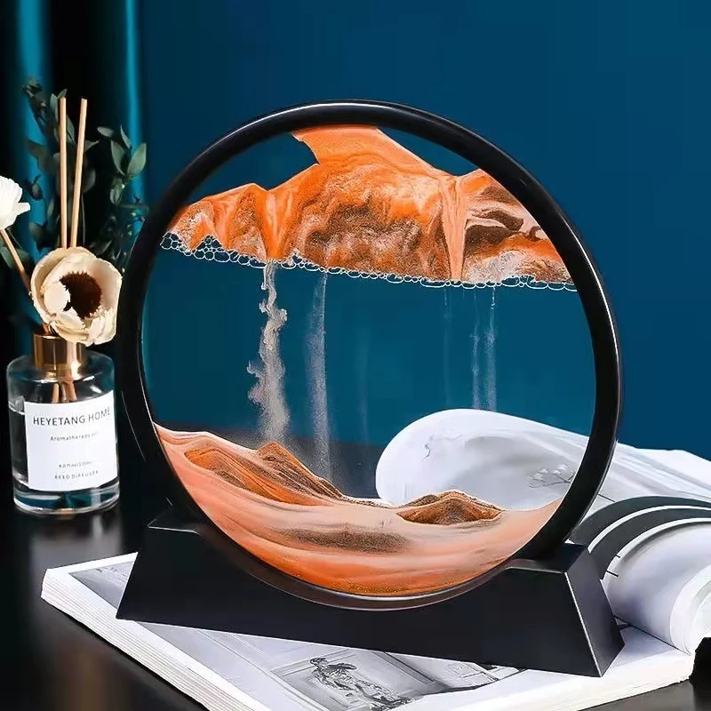 sablier 3D en verre rond | SANDRAIN™