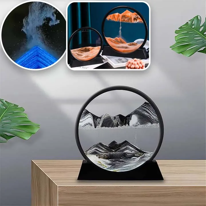 sablier 3D en verre rond | SANDRAIN™