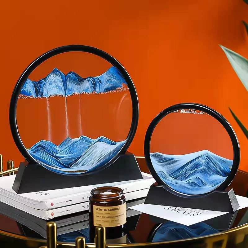 sablier 3D en verre rond | SANDRAIN™