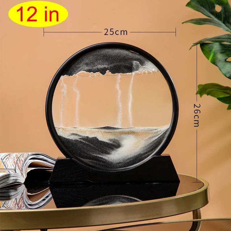 sablier 3D en verre rond | SANDRAIN™