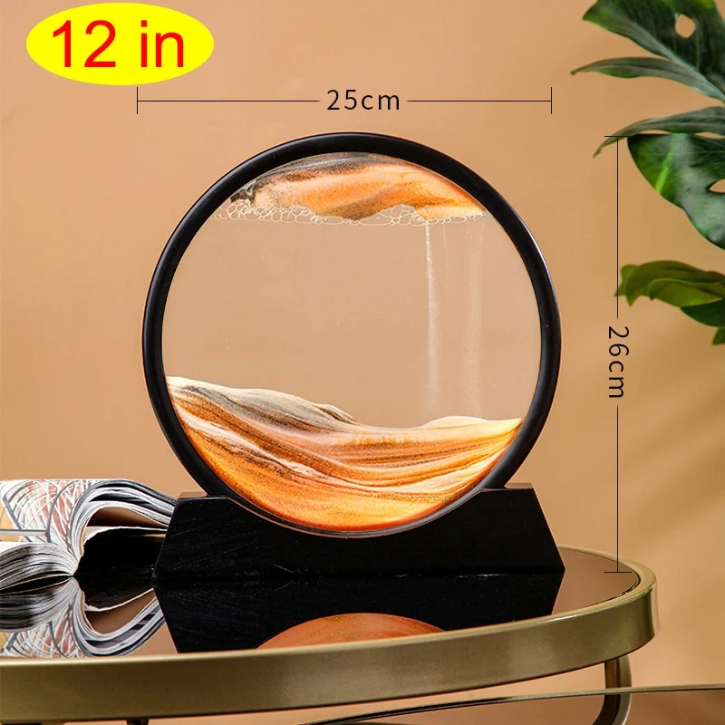 sablier 3D en verre rond | SANDRAIN™