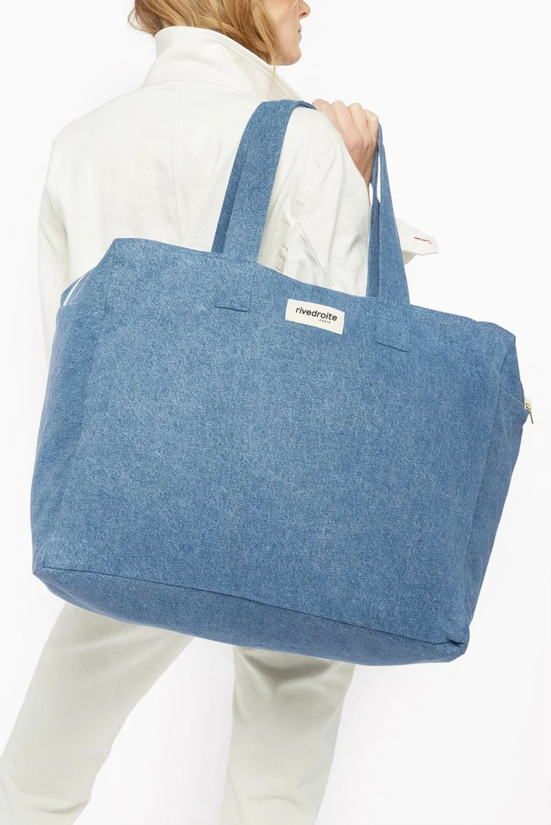 Elzévir le grand sac weekend - Denim Clair recyclé