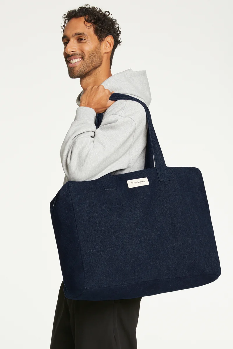 Elzévir le grand sac weekend - Denim Brut recyclé
