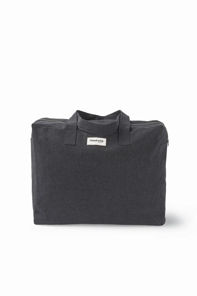 Elzévir le grand sac weekend - Coton recyclé noir