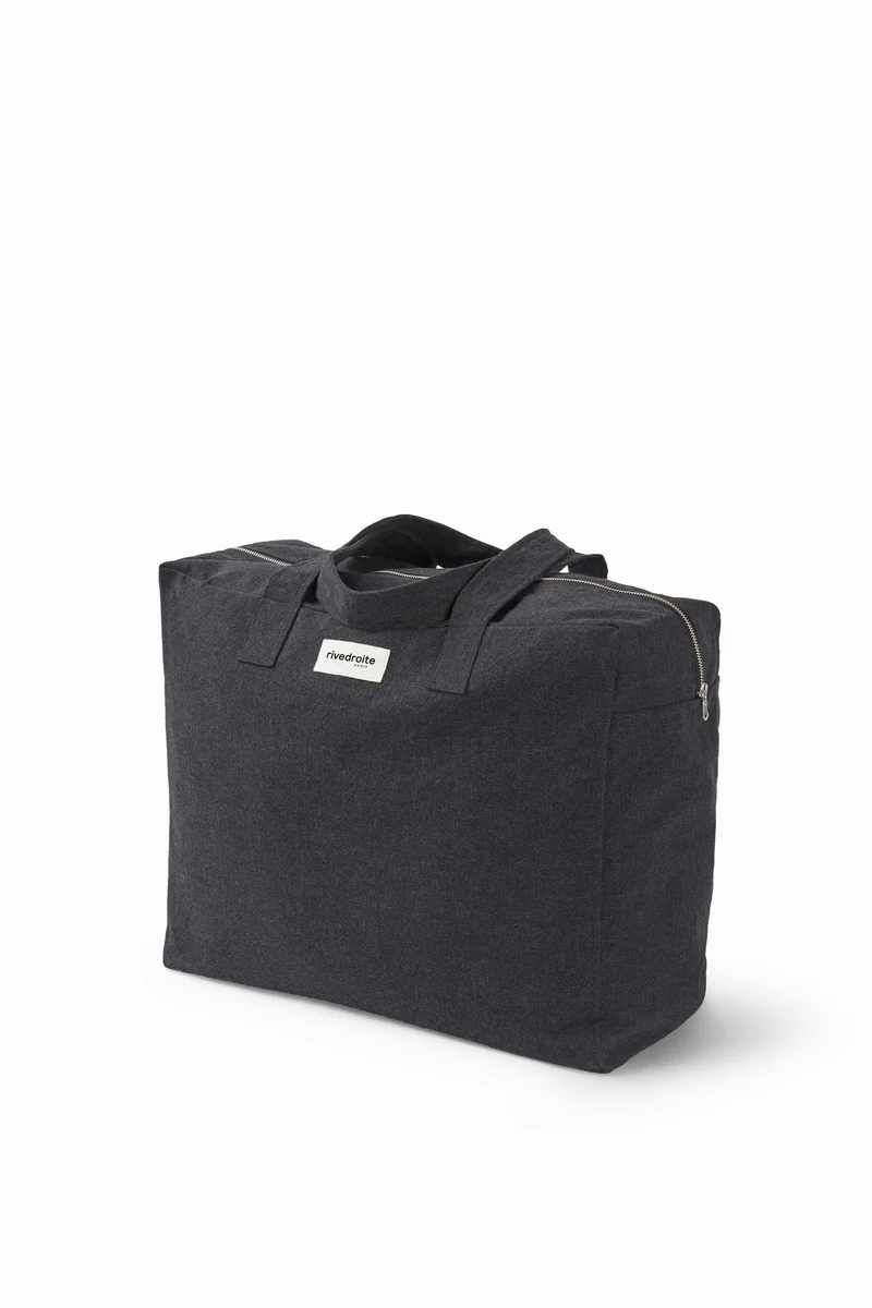 Elzévir le grand sac weekend - Coton recyclé noir