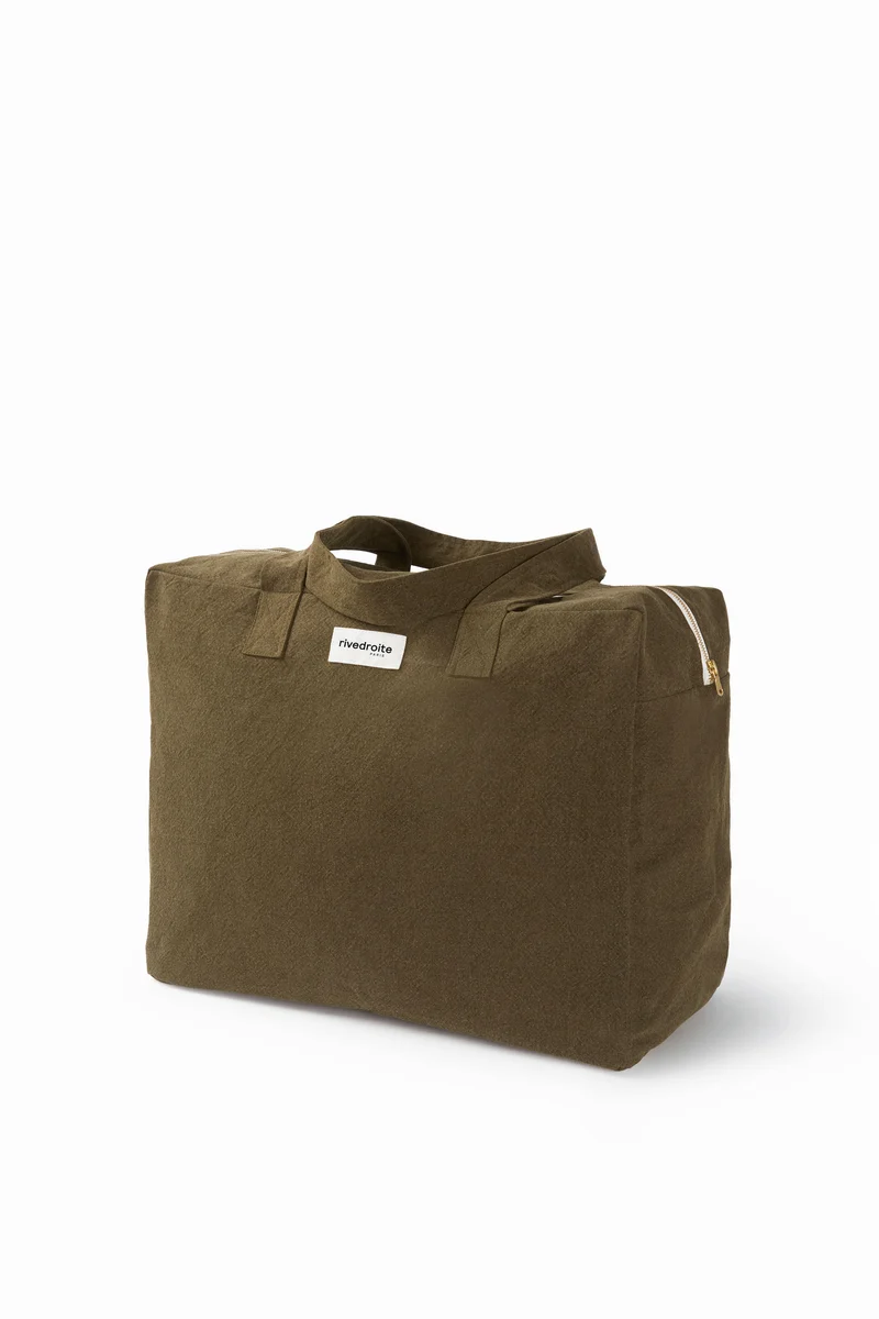 Elzévir le grand sac weekend - Coton recyclé Kaki