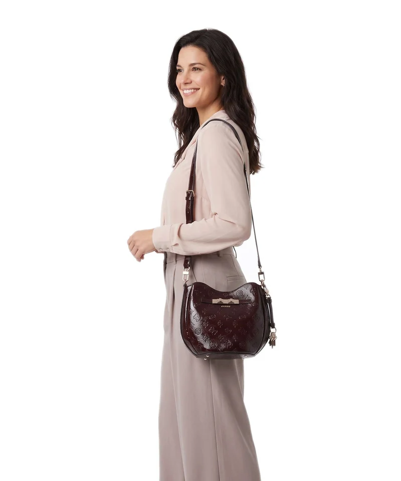 Guess Carmella Sac seau burgundy logo