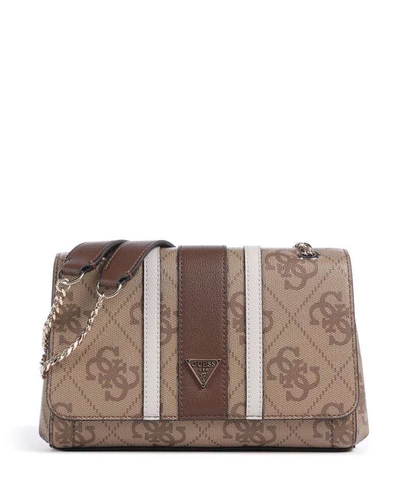 Guess Noelle II Sac porté épaule latte logo/brown