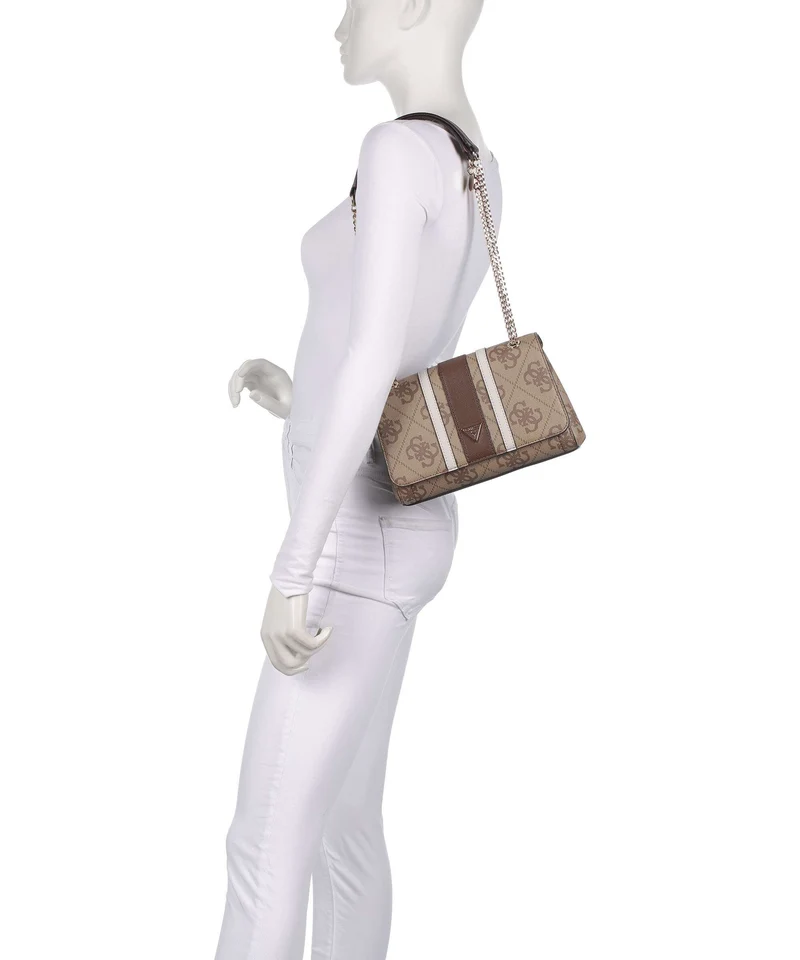 Guess Noelle II Sac porté épaule latte logo/brown