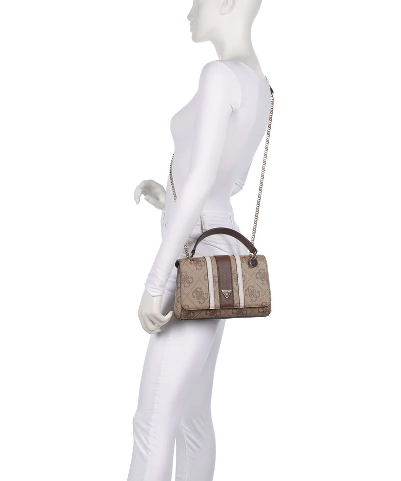 Guess Noelle II Sac porté épaule latte logo/brown