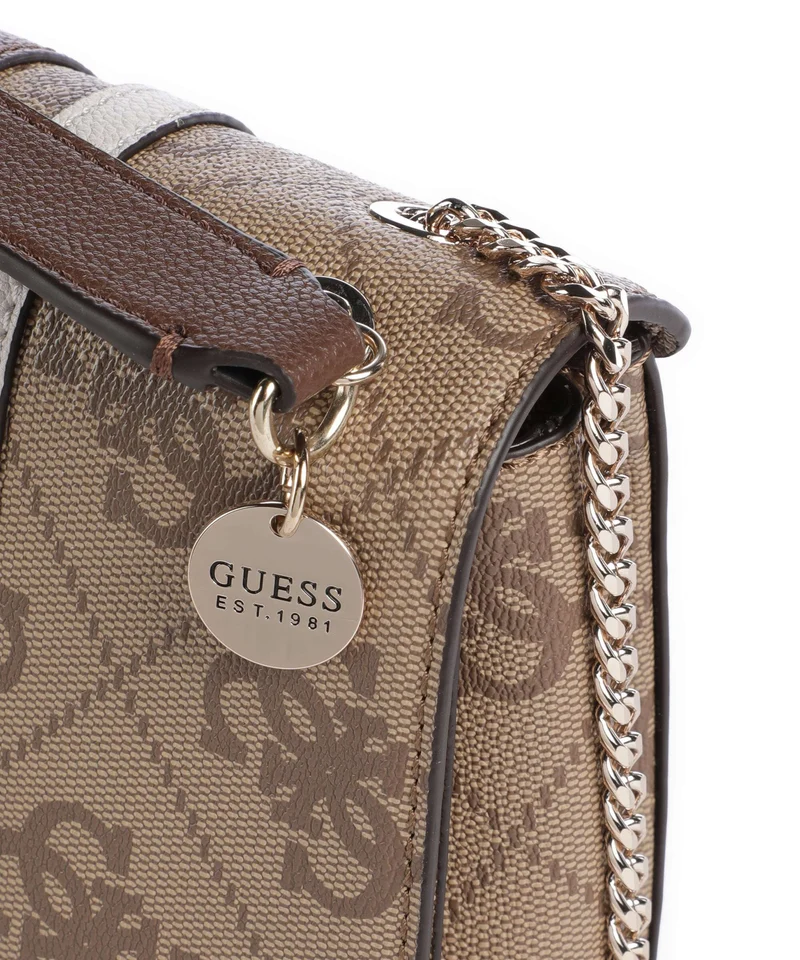 Guess Noelle II Sac porté épaule latte logo/brown