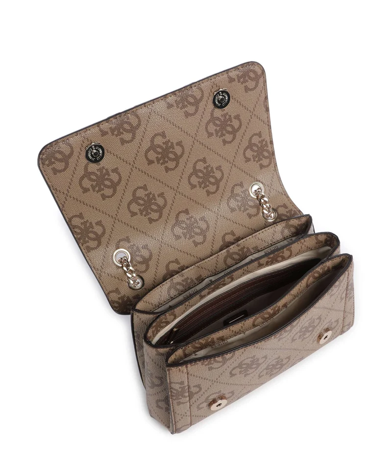 Guess Noelle II Sac porté épaule latte logo/brown