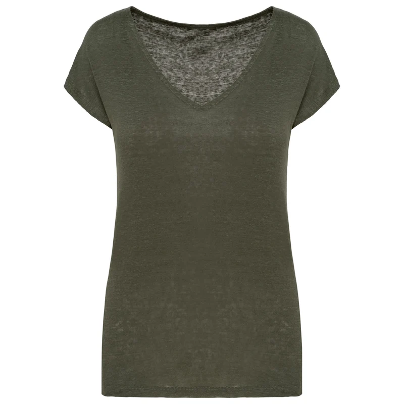 T-shirt en lin col V